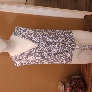 Daisies Tie-Front V-neck Button Down Blouse (0793)